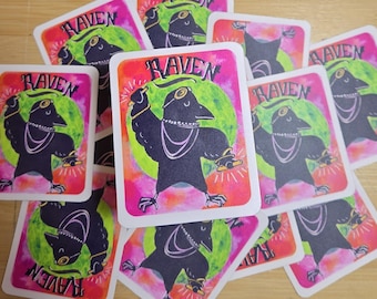 Ravin' Raven at the Rave vinyl sticker 2" x 2.5"