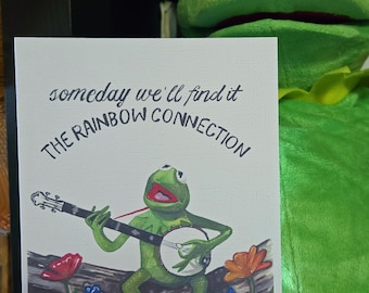 Rainbow Connection Kermit the Frog watercolor print