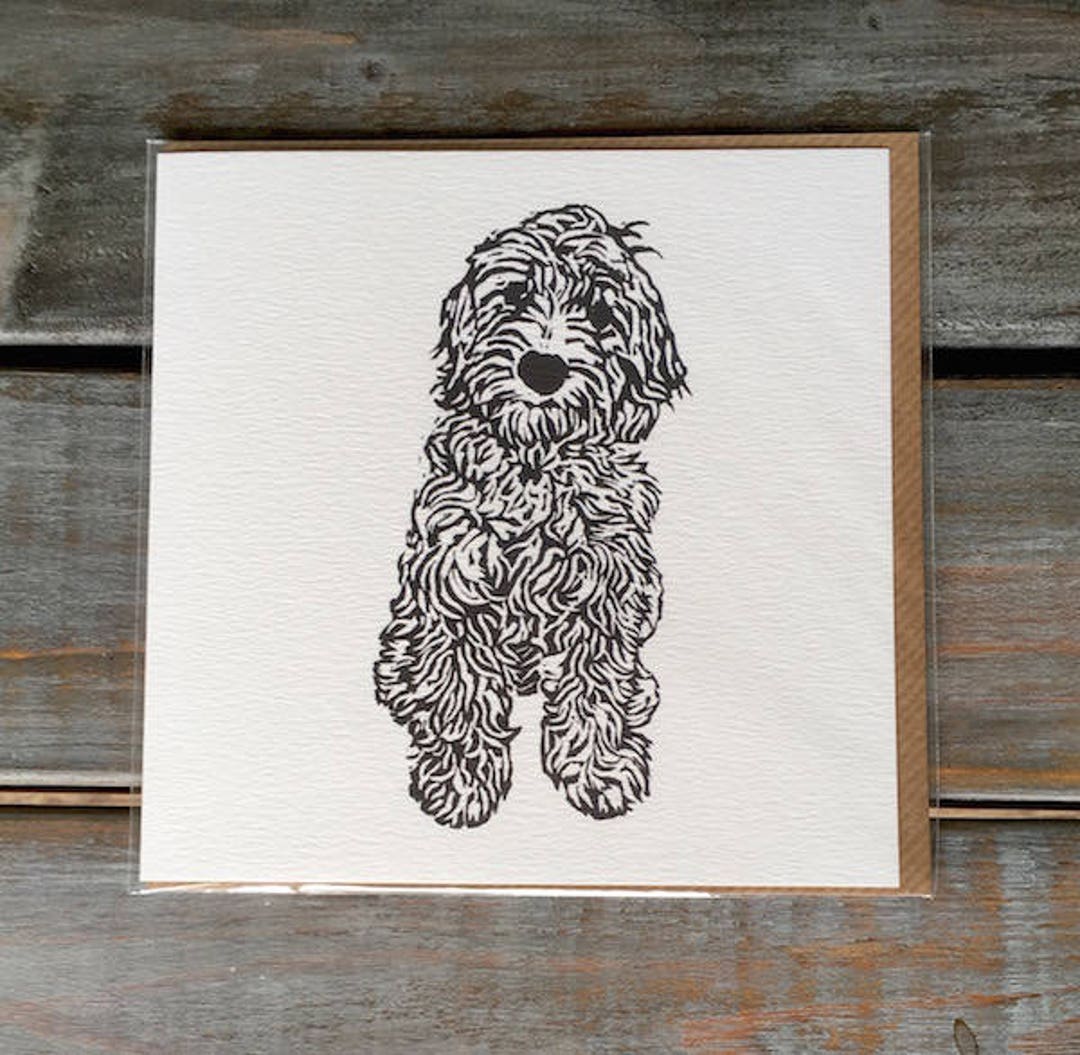 Cockapoo/ Labradoodle Card / Card Set // Black and White//cockapoo ...