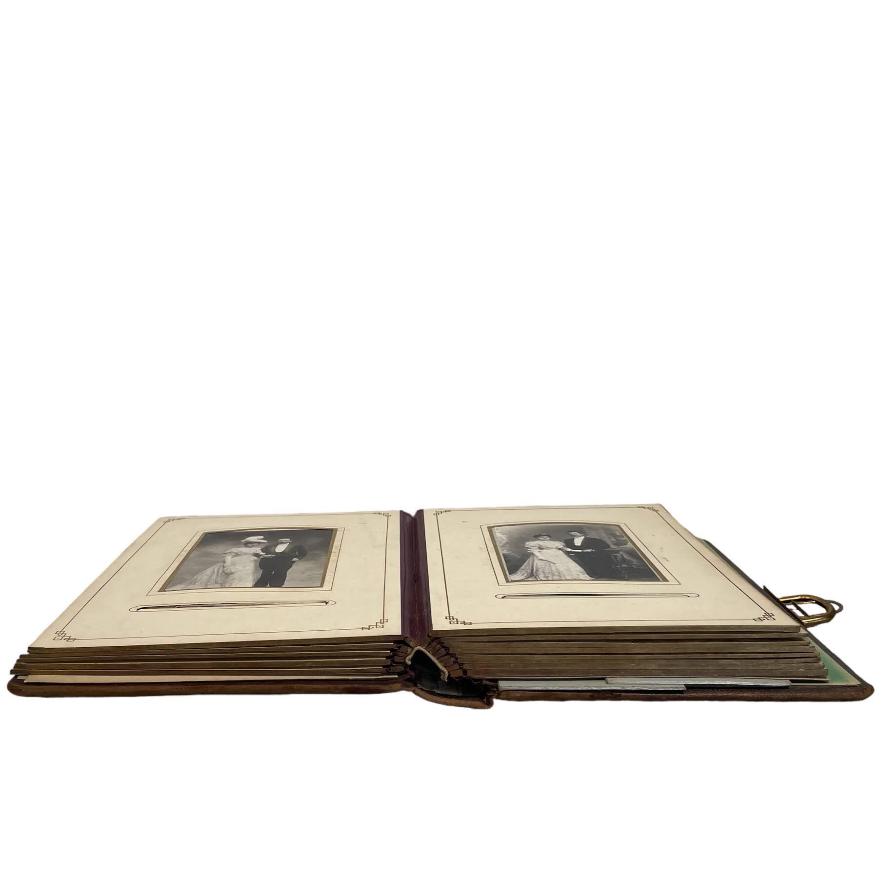 Antique French Leather Bound Photo Album Frame Original French