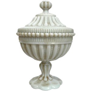 Vintage French White Vallerysthal Opaline Milk Glass Candy Dish Display Bowl c1930&#39;s / EVE