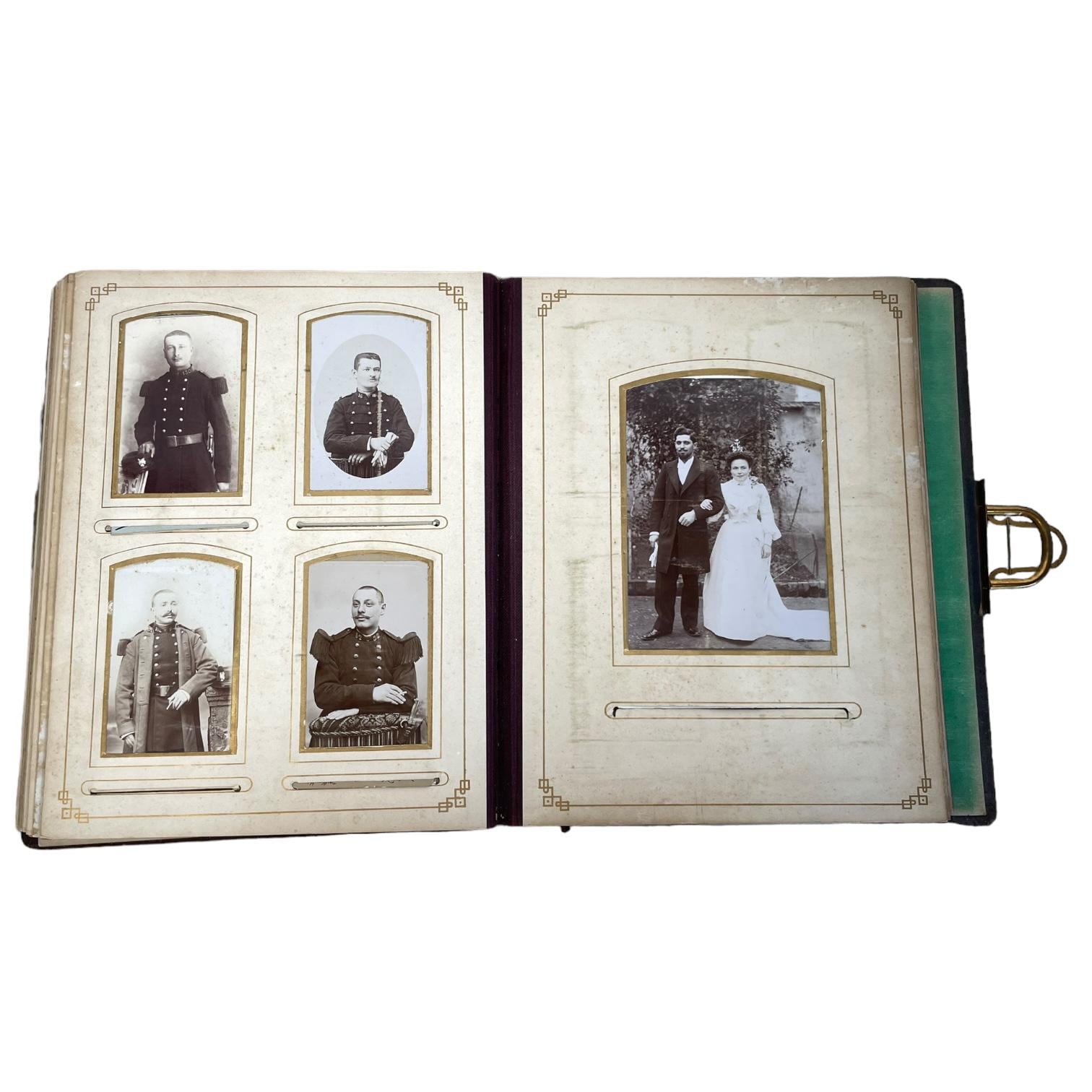 Antique French Leather Bound Photo Album Frame Original French