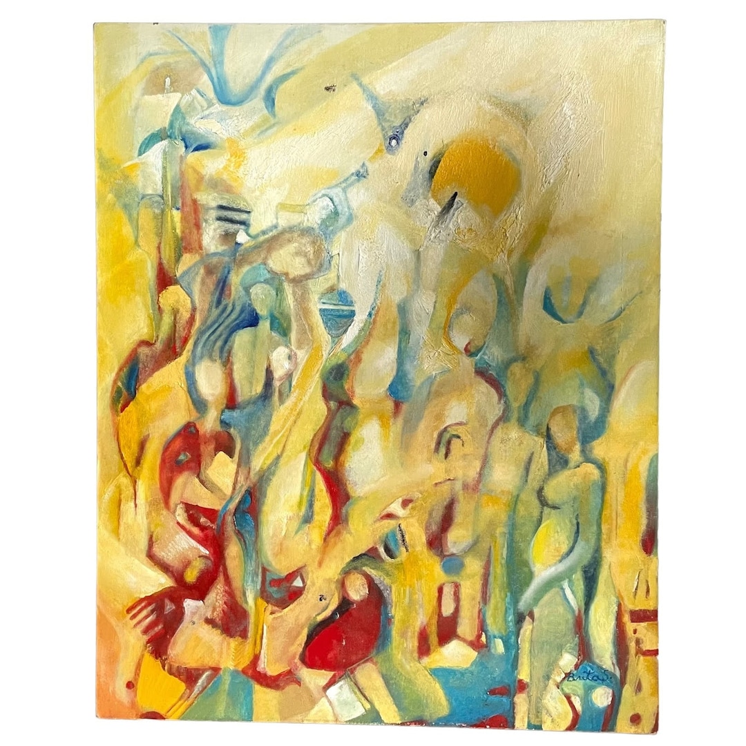 Vintage Original Abstract Painting 
