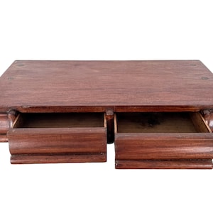 Vintage French Wooden Desktop Monitor Stand Storage Box Display Wooden Wood Desk Tidy Organiser circa 1950&#39;s / EVE