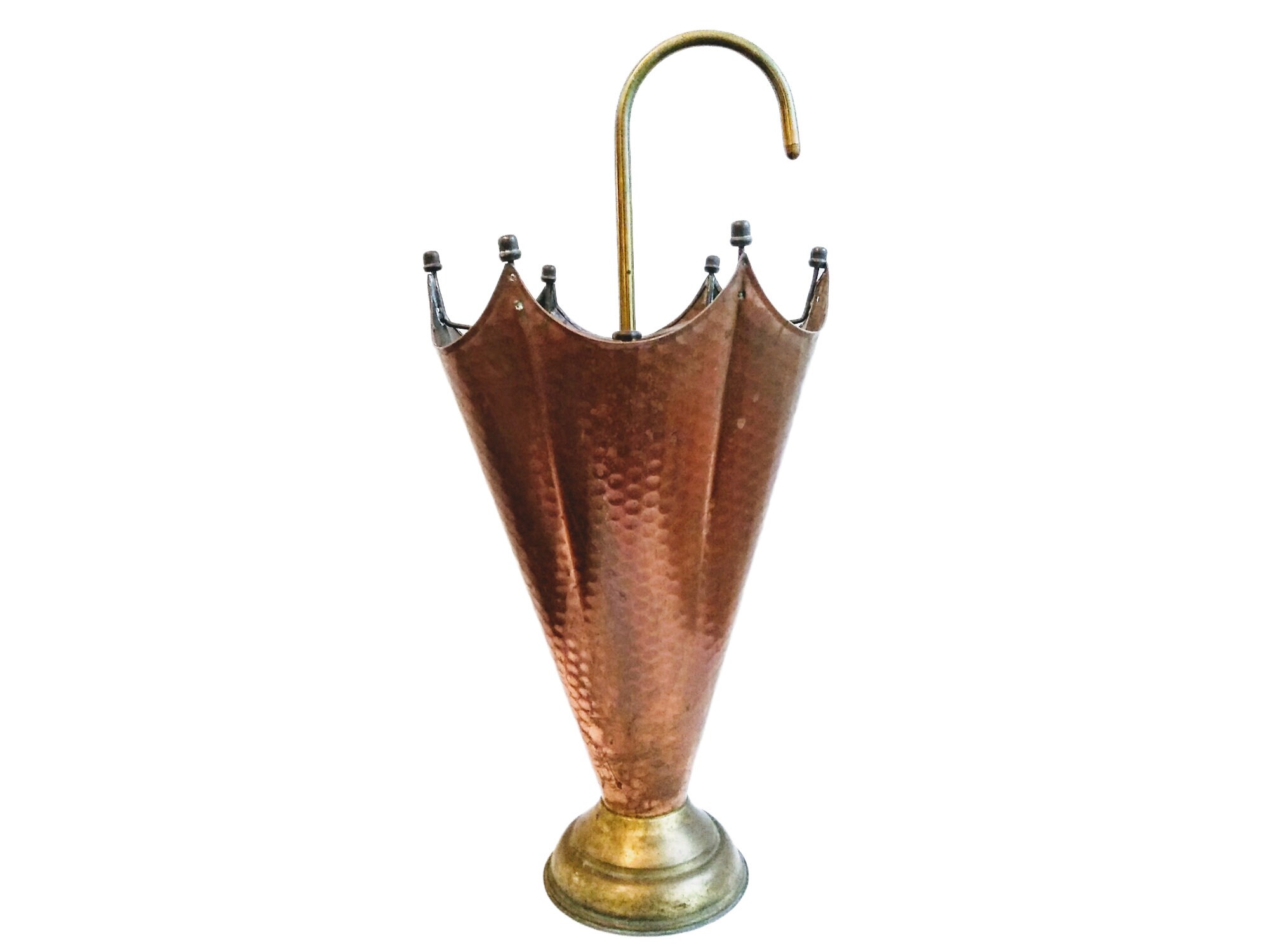 Vintage Français Copper Brass Umbrella Walking Stick Stand Container Pot Storage Doorway Hallway Dec