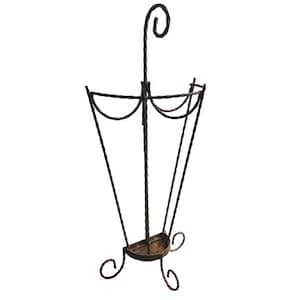 Vintage French Twisted Iron Umbrella Walking Stick Stand Container Pot Storage Doorway Hallway Decor Cloakroom c1950-60&#39;s / EVE de France