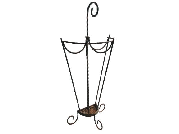 Vintage Français Twisted Iron Umbrella Walking Stick Stand Container Pot Storage Doorway Hall Hall d