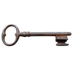 Antique French Large Rusty Iron Key Doorway Rusty Keys Door Lock c1800-1900&#39;s / EVE