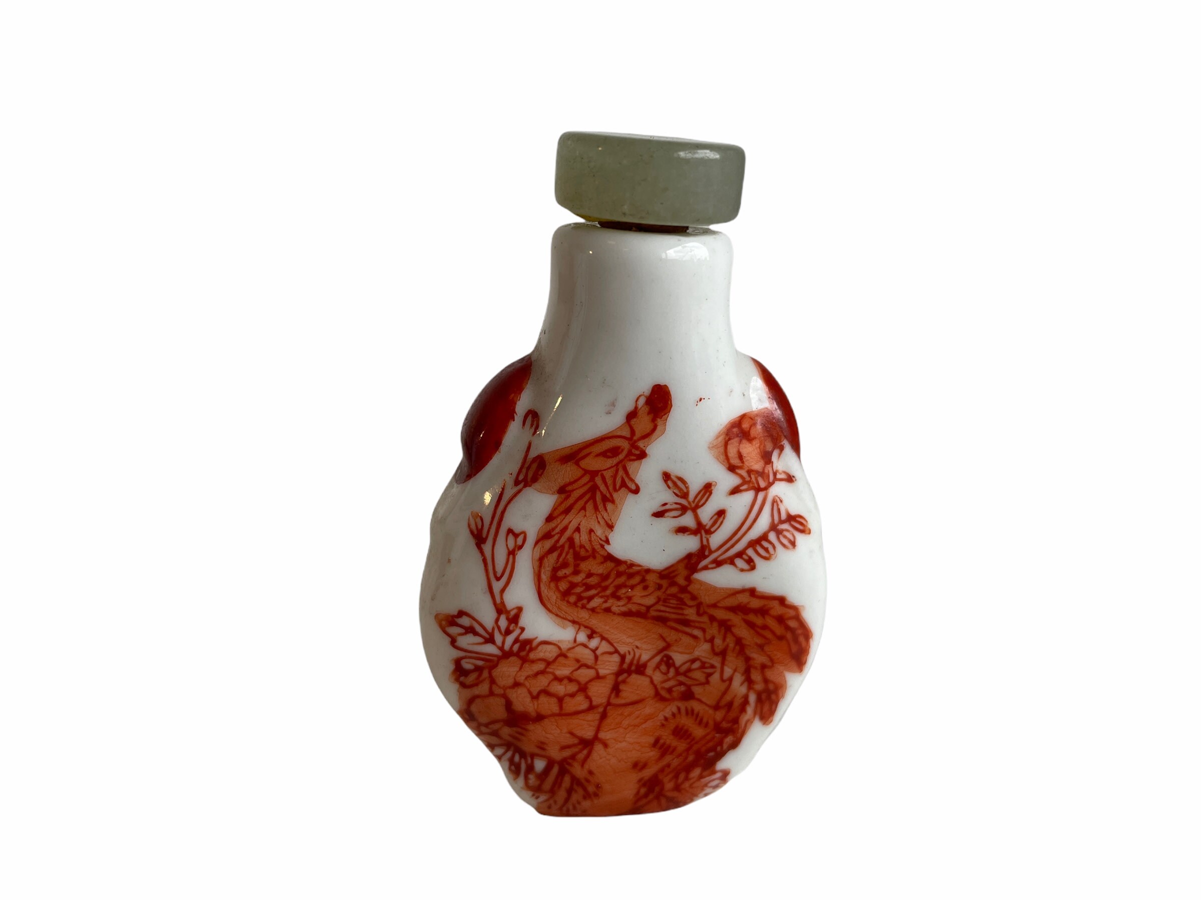 Vintage Chinese Snuff Smelling Salts Hand Painted Small Bottle