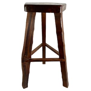Vintage Tall Stool French Traditional Strong Heavy Chunky Kitchen Stool Wood Stand Display Rest Plinth Seating Pot Tabouret c1980-90&#39;s / EVE