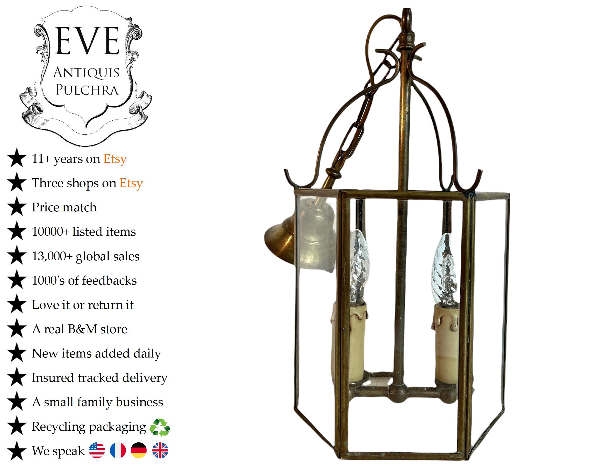 Vintage Français Laiton Métal Verre Suspendu Suspension Plafond Lampe Électrique Abat-Jour Décor C19