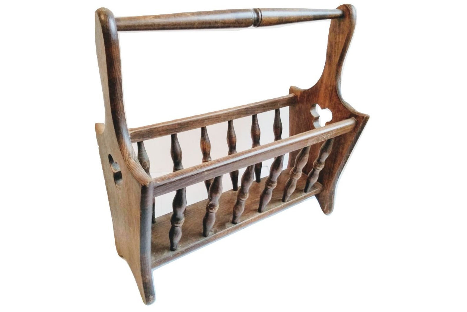 Vintage French Wooden Varnished Wood Magazine Newspaper Rack - Etsy