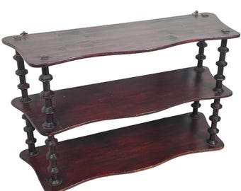 Vintage French Cotton Reel Bobbin Home Made Wooden Wall Shelf Support Display Wall Hanging Display Decor Finishing circa 1940-50's / EVE