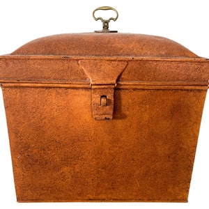 Antique French Metal Coffret Storage Safety Box Paperwork Valuables Jewellery Knick Knacks Case Display Table circa 1910-20&#39;s / EVE
