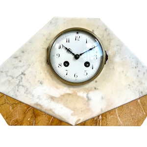 Antique French Marble Stone Clock Mantlepiece Shelf Missing Parts Not Working c1910-20&#39;s / EVE