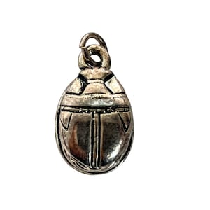 Vintage Egyptian Scarab Beetle Charm Pendant Jewellery Necklace Hanger Charm 1980&#39;s / EVE