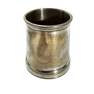Antique English Small Silver Metal EPNS Silver Goblet Cup Beaker Pot Desk Container Display Drinking circa 1910-20's / EVE