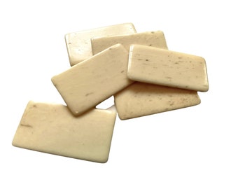 Antique French Carved Bone Curved Corner Rectangular Gaming Chips Counters Tokens Token Gambling Chip c1850-1900&#39;s PRICED INDIVIDUALLY / EVE