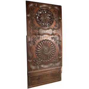Antique French Door Ornately Carved Cupboard Furniture Door Panel Wood Wooden circa 1850&#39;s / EVE
