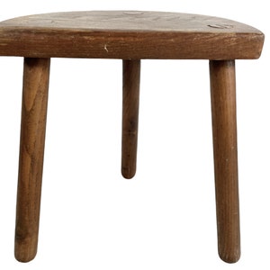 Vintage Stool French Traditional Rustic Rural D Wooden Brown Wood Small Stand Display Rest Plinth Seating Plant Pot Tabouret c1960&#39;s / EVE