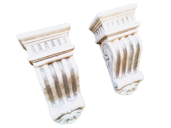 Vintage Français Petit Socle Mural en Céramique Support Affichage d'affichage Accrochage Décor Finit