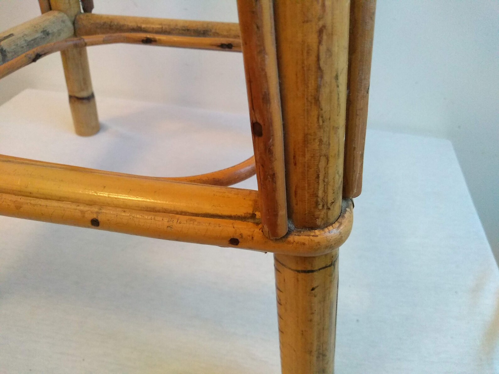 Vintage Vietnamese Wooden Decorative Bamboo Stool Chair Etsy Canada