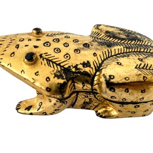 Vintage Burmese Painted Frog Lacquer Small Storage Box Dish Pot Bowl Jewellery Ring circa 1970-80&#39;s / EVE