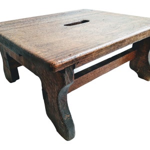 Vintage Französischer Defekter Reparierter Holz Kleiner Sockel Hocker Stuhl Ständer Display Rest Sitztisch Tabouret Prop Tabouret c1930-1950 / EVE