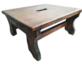 Vintage French Broken Repaired Wood Small Plinth Stool Chair Stand Display Rest Seating Table Tabouret Prop Tabouret c1930-1950's / EVE