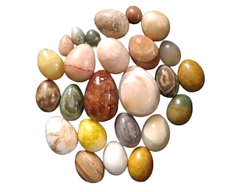 Vintage French Assorted Stone Egg Eggs Instant Collection Ornament Figurine Kitchen Display Piece Prop c1950-80's / EVE de France