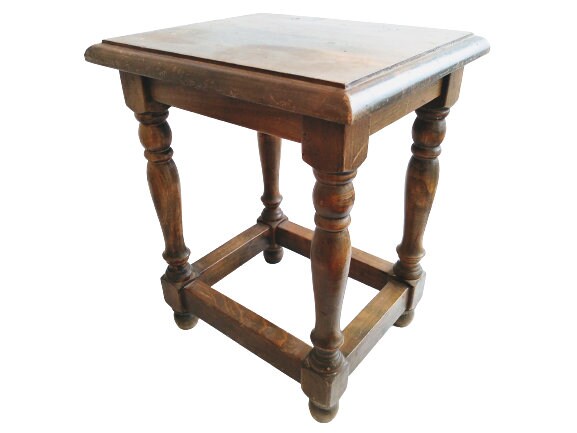 Vintage Français Bois Brun Naturel Petit Support de Table d'appoint Affichage Rest Plinth Prop Furni