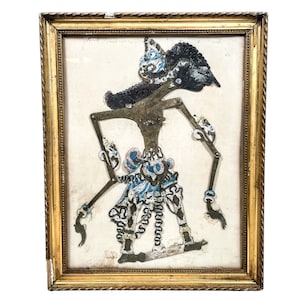 Vintage Javanese Indonesian Shadow Marionette Puppet Movement Toy Decorative Collectable Puppetry Vintage Puppetmaster Gift c1950's / EVE