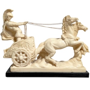 Reproducción de adorno de caballo de carreras de carro de auriga romano italiano antiguo, decoración antigua, c1970/EVE