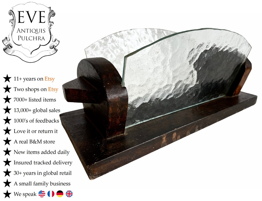 Vintage francés madera madera carta documento servilleta Etsy España