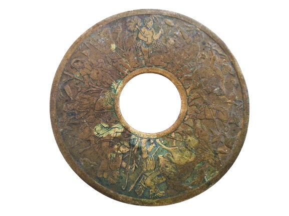 Antique Français Bronze Brass Bobeche Wax Catcher Sconce Metal Candlestick Stick Display Holder C185