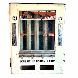 Vintage French Chewing Gum Vending Machine Shop Front Wall Hanging Decor Display Old Project circa 1960-1970&#39;s / EVE