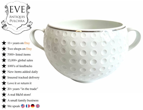 Vintage German White Ceramic Arzberg Golf Ball Pot Jar Vase Ginger