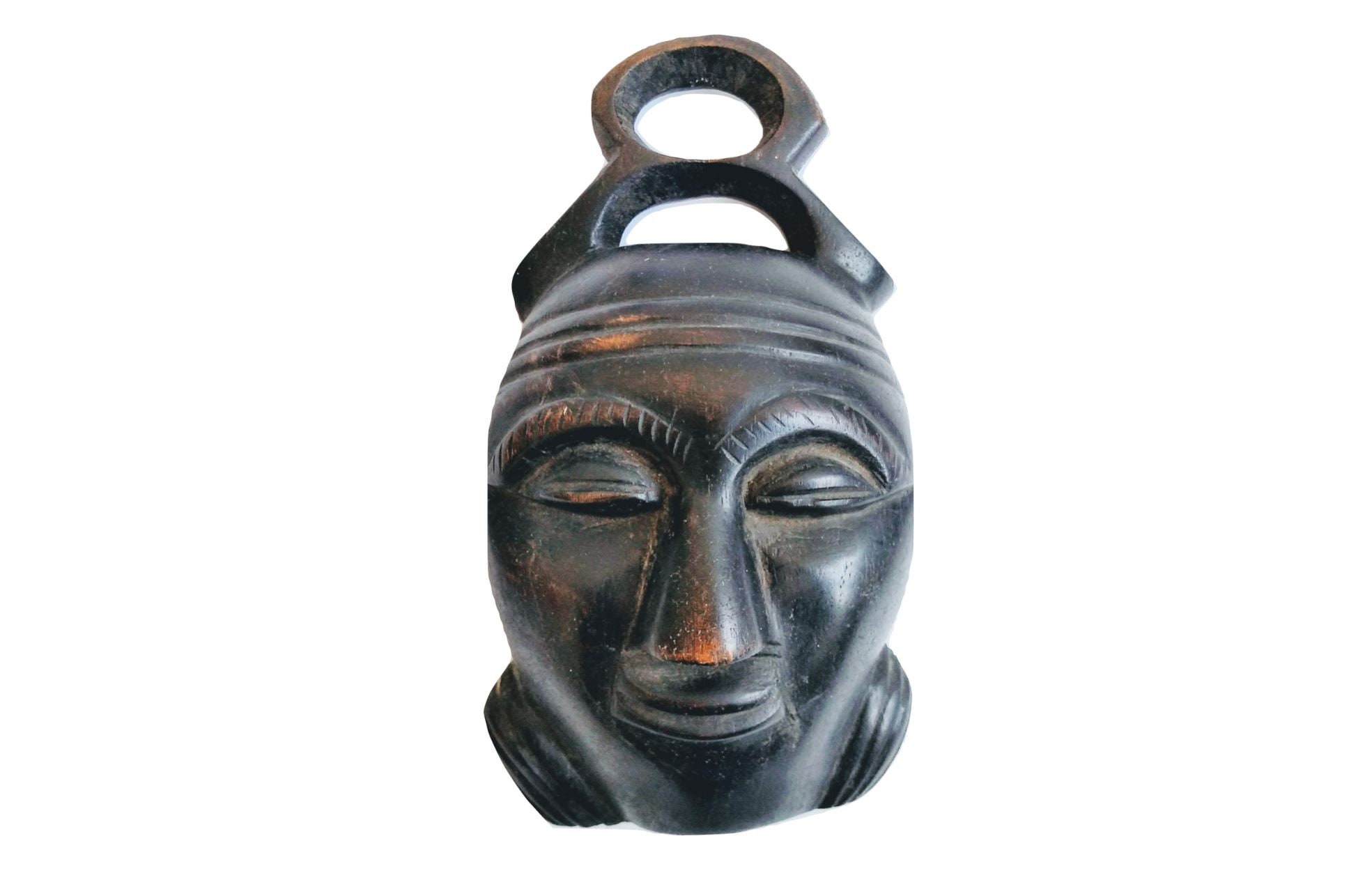 Vintage Pacifique Sud Îles Océaniennes Décorative Masque Mural Suspendu Décor Sculpture Bois Art C19