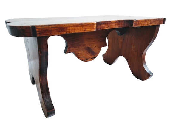 ヴィンテージ フレンチベンチ フットレスト 木製 ブラウン 天然木 小型