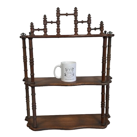 Antique French Wood Wooden Dark Brown Natural Wood Large Three