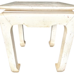 Vintage Chinese Table Off White Cream Wooden Table Side Stand Display Rest Plinth Ornate Regal Prop Tabouret c1960-70&#39;s / EVE