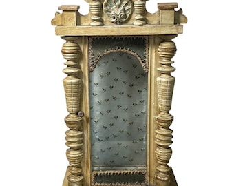 Antique French Wood Wooden Cabinet Case Display Ornament Storage Box Stand Decor c1920-30's / EVE