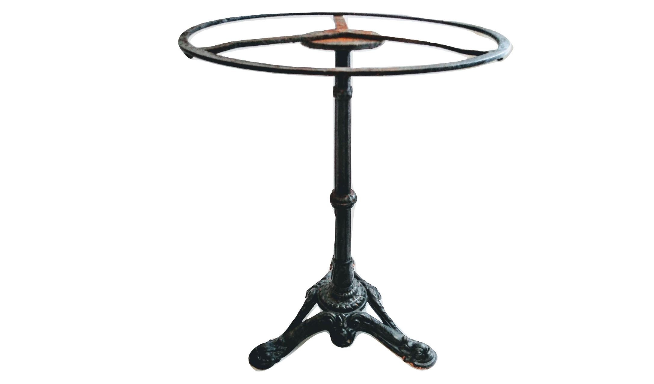 Vintage Français Cast Iron Bistro Table Leg Garden Conservatory Bar Cafe Tall Side Stand Display Res