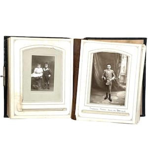 Antique French Photo Album Frame Original French Wedding Uniform Family Photos Decorative 40 Pictures c1880-1920&#39;s / EVE