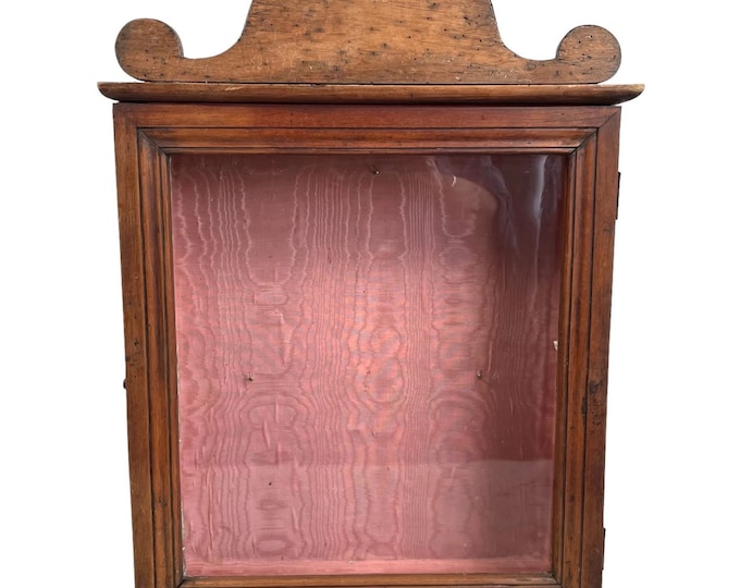 Antique French Wood Wooden Religious Cabinet Case Display Ornament ...
