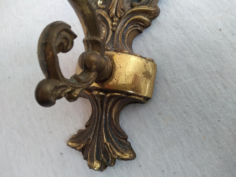 Vintage French Brass Bronze Wall Hanging Electric Light Etsy