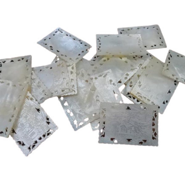 Antique Chinese Mother of Pearl Gaming Chips Etsy