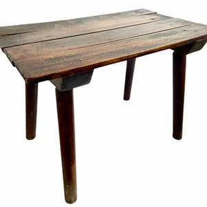 Vintage French Wooden Brown Natural Wood Small Pot Plant Ornament Stand Display Rest Plinth Presentation Tabouret Prop circa 1990&#39;s / EVE