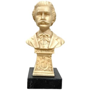 Vintage French J Strauss Small Bust Head Ornament Figurine Display Gift Classical Music Composer Figurine c1960-70&#39;s / EVE