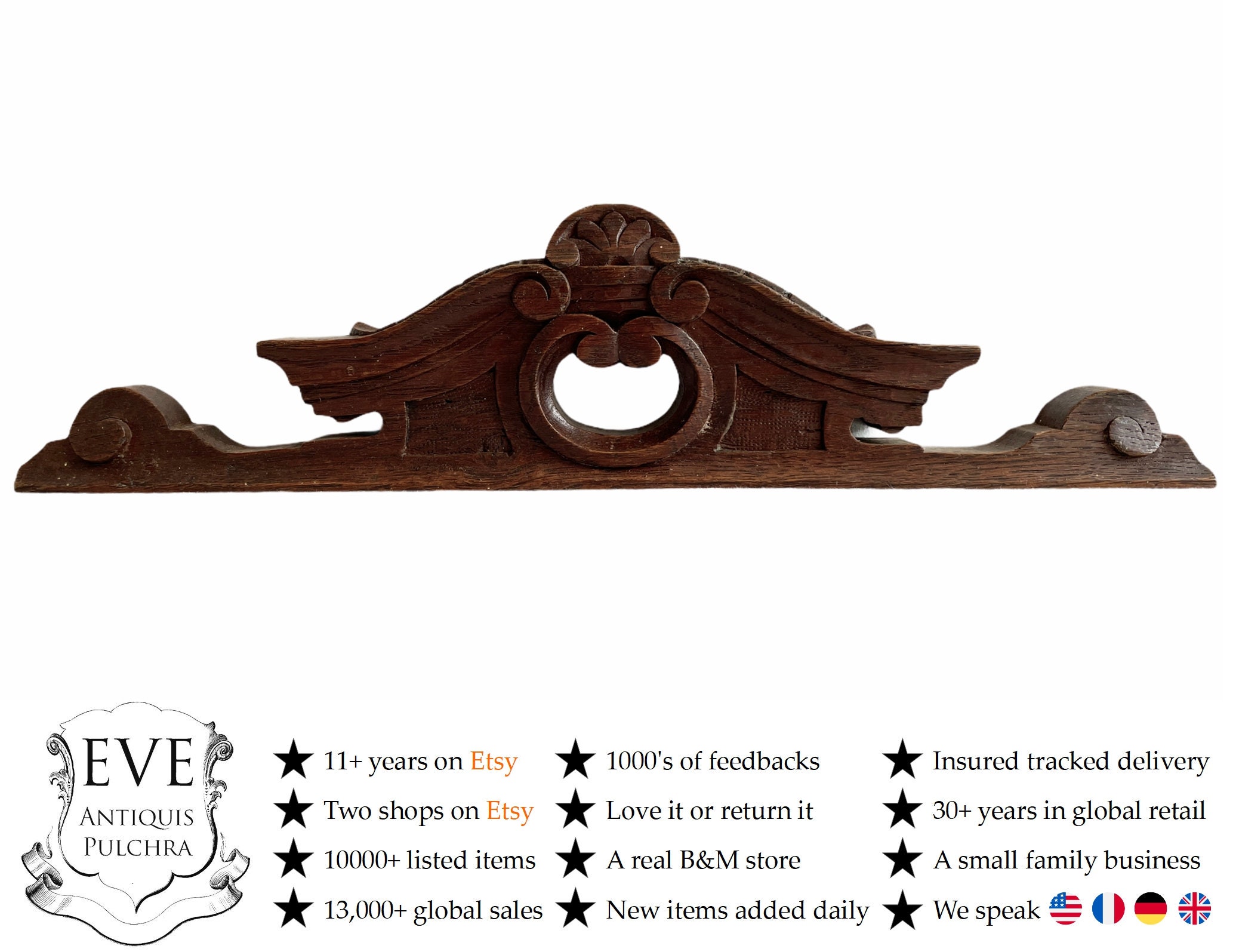 Vintage Français Petite Armoire de Meubles Armoire Sideboard Topper Finial Display Ornate Regal Deco